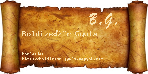 Boldizsár Gyula névjegykártya