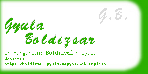 gyula boldizsar business card